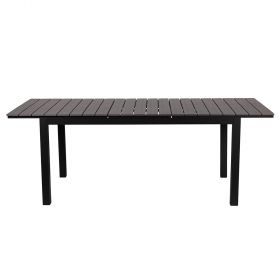 Tavolo da esterno allungabile 160/210x 90 cm in alluminio a doghe, grigio, Amalfi Esté