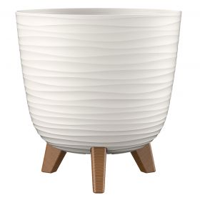 Vaso arredo tondo Aurora Luna 20x21 cm, bianco
