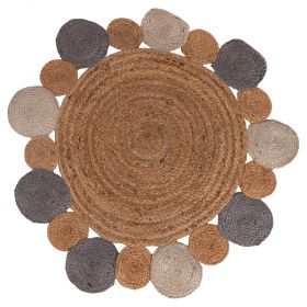 Tappeto tondo in juta, stones, Ø90 cm, Simple