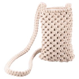 Mini bag da spiaggia con tracolla, intrecciata 13x20 cm, sabbia, Macramè