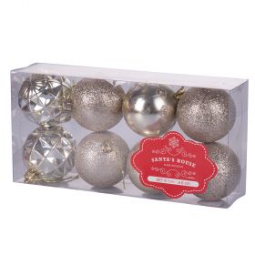 Set 8 palle di Natale oro assortite Ø 6 cm, Santa's House