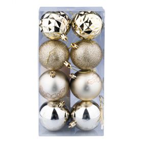 Set 8 palle di Natale oro assortite Ø 6 cm, Santa's House