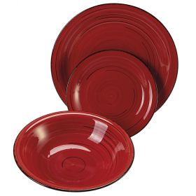 Servizio piatti 3 pezzi in stoneware, Lipari Rosso