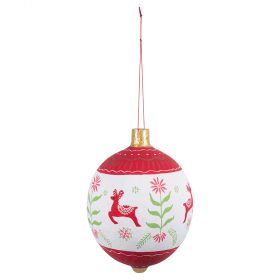Palla decorativa natalizia grande h. 57 cm realizzata a mano in cartapesta, XMas Paper