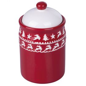 Barattolo natalizio in ceramica, Red XMas