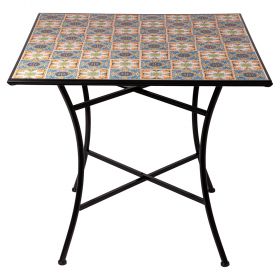 Tavolo quadrato da esterno 81x81 cm in ferro e ceramica