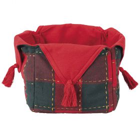 Cestino panettone/dolci natalizio, Tartan red