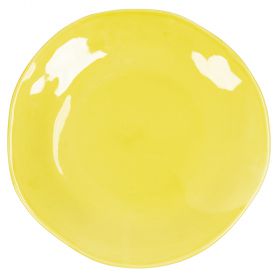 Piatto piano verde in ceramica, Color Shock