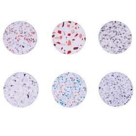 Sottobicchiere tondo in ceramica, Terrazzo