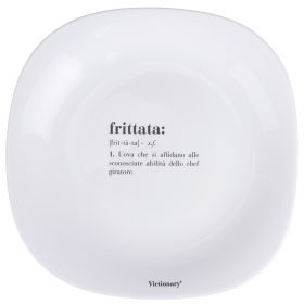 Piatto piano quadrato in vetro opalino