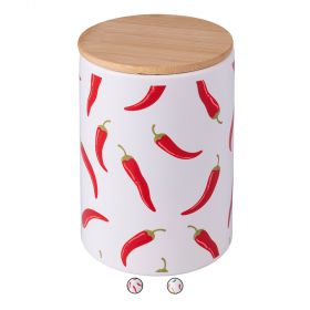 Barattolo in ceramica coperchio in bamboo