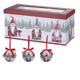 Set 12 palle di Natale Ø  7,5 cm, decoro babbo Natale, Santa's House