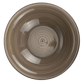 Piatto fondo grigio in stoneware, Lipari