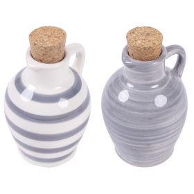 Anfora mini oliera in ceramica tappo in sughero, Masseria