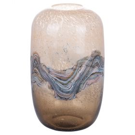 Vaso arredo in vetro riciclato h. 31 cm, Gold Velvet Sibilla