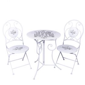 Set tavolo e 2 sedie bianco