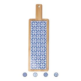 Tagliere in legno di bambù e ceramica, 12,5x40cm, Sibilla