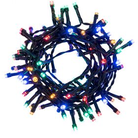 Filo 100 led multicolor, 4,45 m, uso esterno, 8 giochi luce, Santa's House