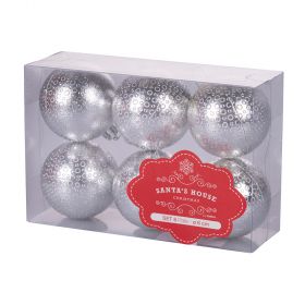 Set 6 palle di Natale argento Ø 6 cm, Santa's House