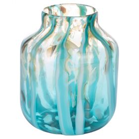 Vaso arredo in vetro riciclato h. 24 cm, Blue Velvet Sibilla