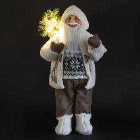 Babbo Natale 15 led in stoffa h. 80 cm,  XMas