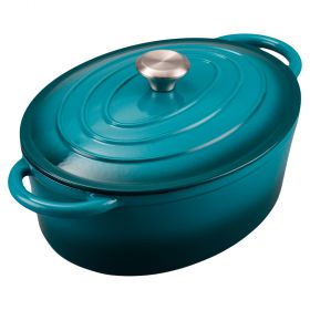 Casseruola ovale con coperchio 34x26 cm in ghisa smaltata, induzione, Les Cocottes SìChef