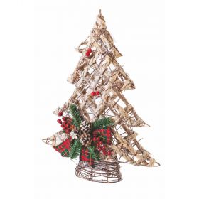 Albero in rattan effetto innevato h.50 cm, Santa's House