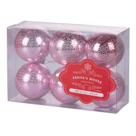 Set 6 palle di Natale rosa assortite Ø 6 cm, Santa's House