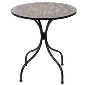 Tavolo tondo da esterno Ø70xh.75 cm in ferro e ceramica