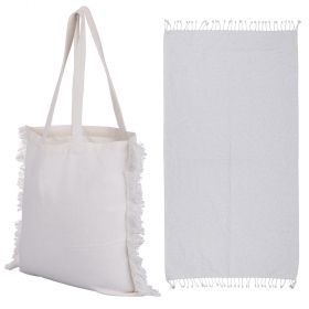 Set borsa e telo mare bianco, Summer