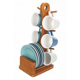 Set 6 tazzine caffè in gres con stand