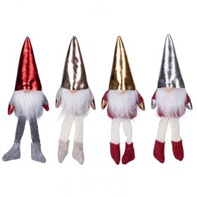 Gnomo natalizio gambe morbide cappello lucido h. 21 cm, Santa's House