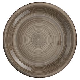 Piatto piano grigio in stoneware, Lipari