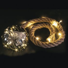 Xmas Palla luminosa argento in vetro Ø12 cm