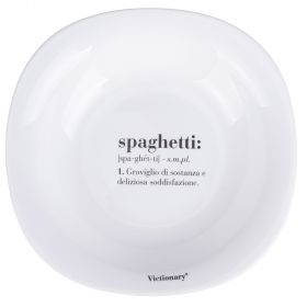 Piatto fondo quadrato in vetro opalino