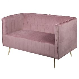 Divano vintage 2 posti 126x75x82 cm, rosa, Sibilla