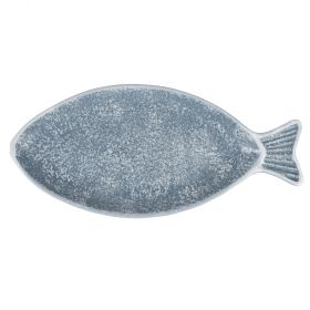 Piatto ovale da portata in ceramica 31x12,5 cm, turchese, Paros