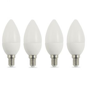 Set 4 lampadine LED E14 7W, luce calda