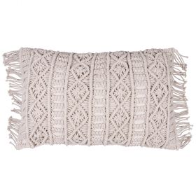 Cuscino arredo rettangolare nude 40x60 cm, Macramè