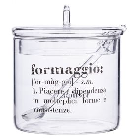 Formaggiera 400 ml con coperchio e cucchiaino in vetro
