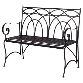 Panchina in ferro 113x55x96 cm richiudibile, nero anticato, Esté