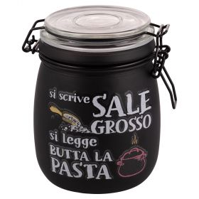 Barattolo sale grosso 800 ml in vetro, Si scrive si legge SìChef