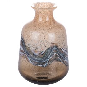 Vaso arredo in vetro riciclato h. 26 cm, Gold Velvet Sibilla