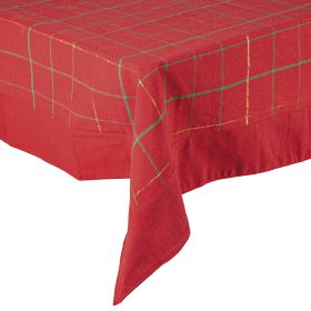 Tovaglia 140x240 cm in cotone, 10/12 posti tavola, Lurex Red