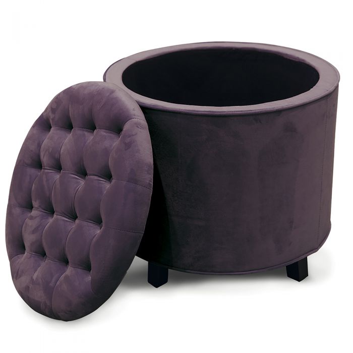 Il numero 1 del risparmio-POUF CONTENITORE IN VELLUTO CON GAMBE ORO  38X38XH46 CM COLORE ROSA