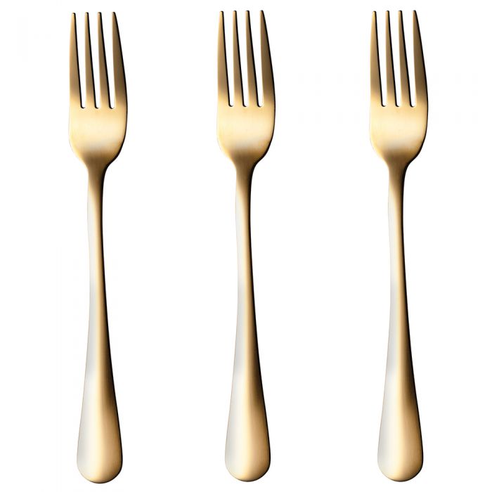 Set 3 forchette in acciaio inossidabile oro lucido 5TH Avenu