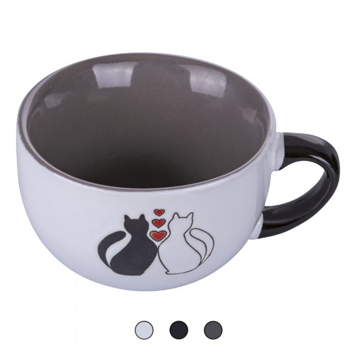 Tazza mug porcellana c/design Happy Cats e manici stampati (720825)