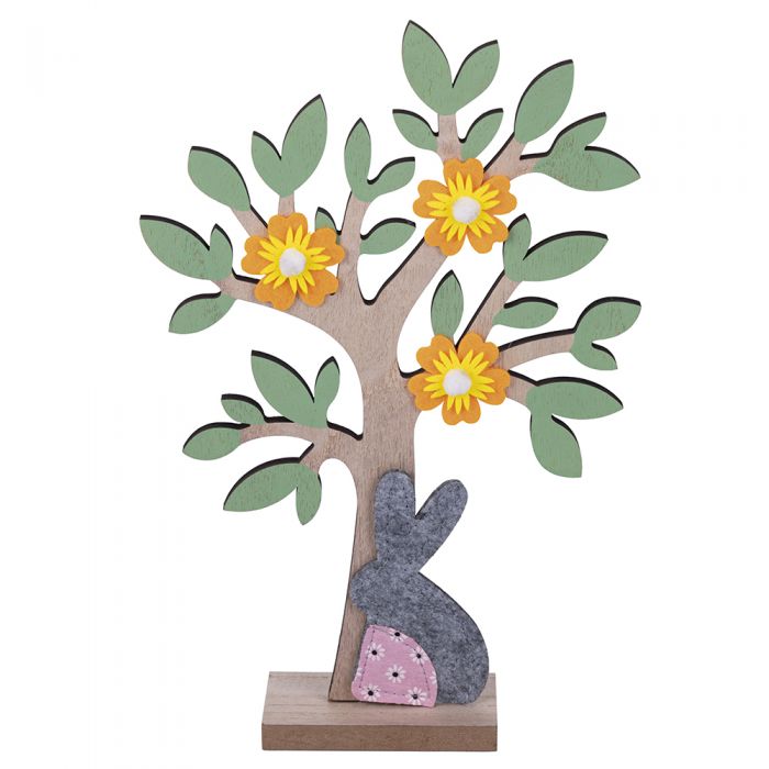 Albero di Pasqua in legno con decorazioni in feltro La Campa