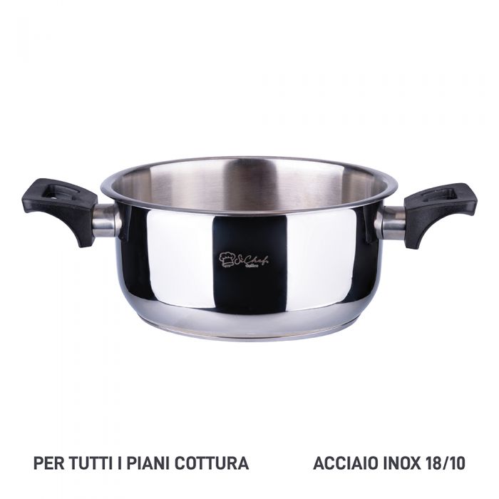 Casseruola 18 cm in acciaio inox 18/10 triplo fondo induzion