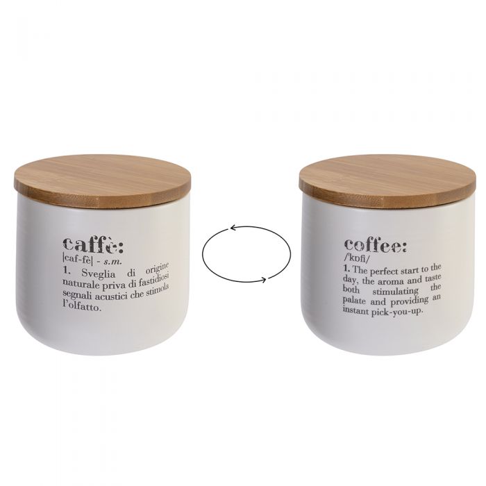 Barattolo caffè/coffee 500 ml in porcellana new bone Ch